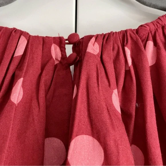 Anthropologie Maeve Poplin Bubble Up Blouse In Red Polka Dot Size XS NWT - Picture 11 of 12